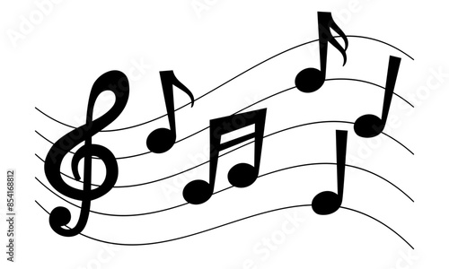 Music notes. Musical Notes design, Songs, Melodies flat vector icon