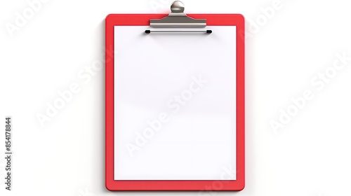 A clipboard is a flat, hard board with a spring-loaded clip at the top. It is used to hold paper in place while writing or drawing.