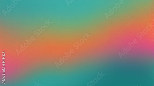  Orange teal green pink abstract grainy gradient background noise texture effect summer poster design 