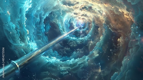 The soft trill of a flute represents the delicate neutrino floating through space.