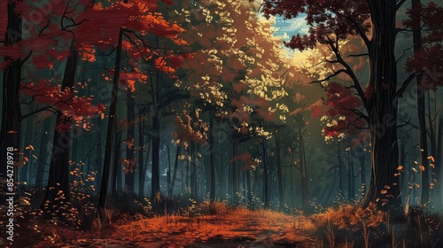 Forest atmosphere in the fall