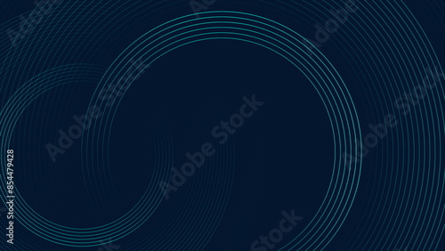 Glowing blue circular lines abstract geometric tech background