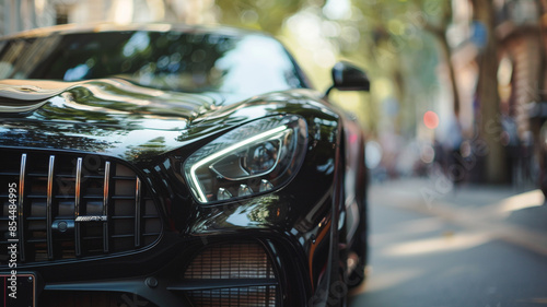 Closeup of a premium car brand, Mercedes AMG in Paris France, 09 06 2023.