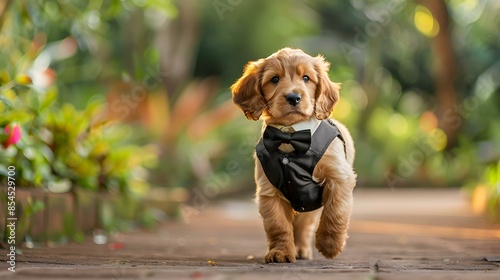 A puppy in a fashionable vest img
