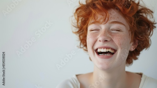 The joyful red-haired girl