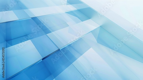 Abstract crystal background in blue colors with refracting of light and highlights on the facets