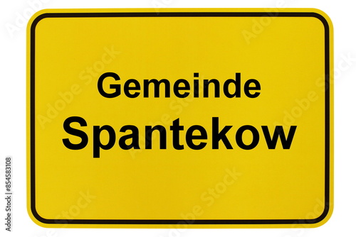 Illustration eines Ortsschildes der Gemeinde Spantekow in Mecklenburg-Vorpommern