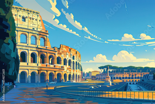 Ancient Grandeur - Ultra Detailed Illustration of the Colosseum