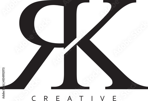 RK or KR letter modern logo design