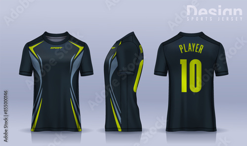 t-shirt sport design template, Soccer jersey mockup for football club. uniform front and back view. 