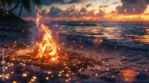 Watch the San Juan bonfire cast enchanting reflections on the surrounding waters at night