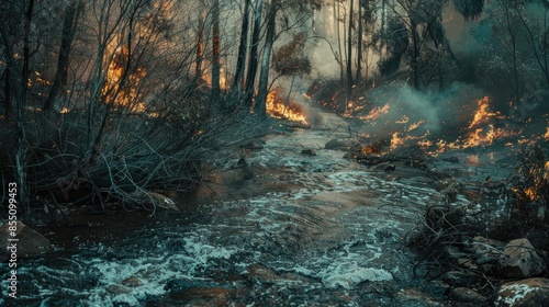 River adjacent fire