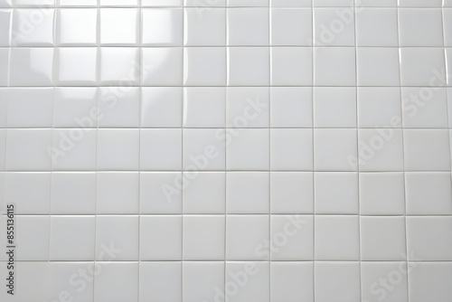 Parede textura de cerâmica azulejo ladrilhos branco de banheiro ou piscina mockup