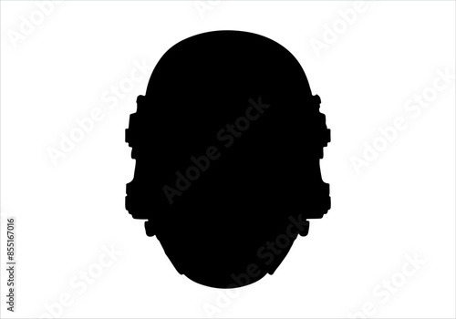 Soldier helmet silhouette isolated on white background. Soldier helmet icon vector illustration design.