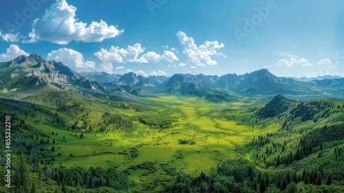 Panoramic aerial shot of the Rocky Mountains in Colorado