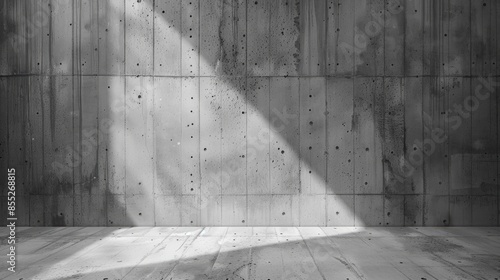 Grey Cement Room with Concrete Wall Texture for Text Editing on Clean Background