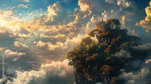 Surreal artwork featuring dreamlike landscapes and fantastical elements, evoking a sense of wonder