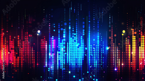 illustration equalizer light blue, pink, red and orange color vibrant