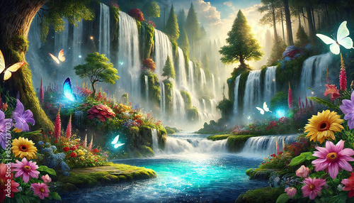 幻想的で美しい滝