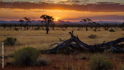 The landscape of an outback of a desert