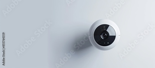 Closed up of Smart home wireless security camera isolated on white background, using for security monitoring or private cctv. Copy space image. Place for adding text or design