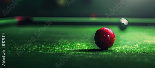 snooker ball in the rail under the table snooker. with copy space image. Place for adding text or design