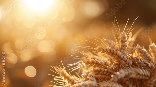 Background with wheat and empty space for text. Harvest festival, lugnasad, lammas, grain harvest festival, bread day. Farmer's bread. growing grain crops