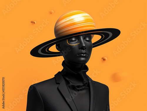 a mannequin wearing a hat and a suit