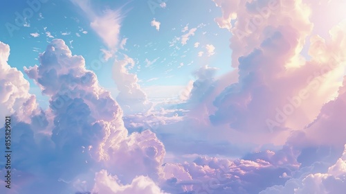 Immerse in a tranquil painting captured in this enchanting photo of the vast sky dotted with delicate clouds