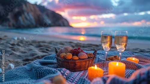 glass of wine on the beach