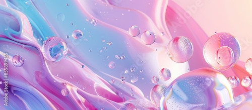  of a divine isolated fluid shape with a bubble gum texture pastel background. Copy space image. Place for adding text and design