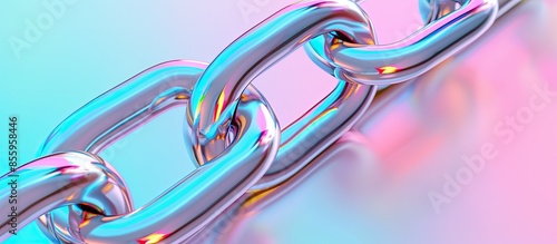 Chain Balack Chain, steel material with pastel background. Copy space image. Place for adding text and design