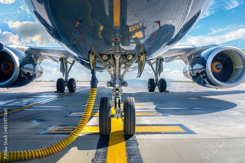 plane closeup. aviation using biofuel. sustainable airplane. 