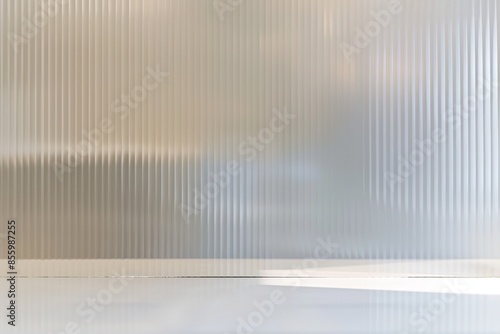 Abstract reeded glass texture with gradient light diffusion