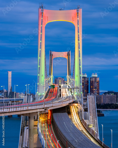 Tokyo, Japan with Rainbow Bridge