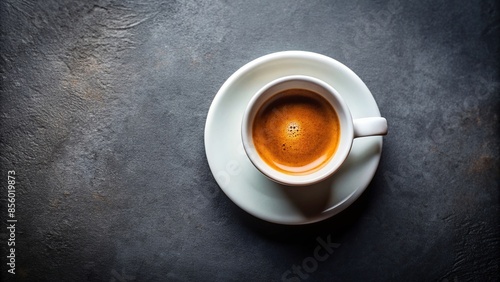 Top-down view of a classic Italian espresso with rich crema , espresso, Italian, coffee, crema, top-down, shot, aromatic