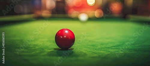 snooker ball in the rail under the table snooker. with copy space image. Place for adding text or design