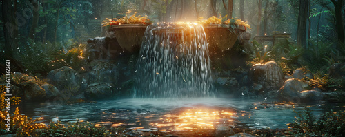 A mystical fountain with water of life.