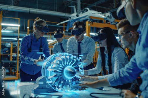 Group inspecting virtual jet engine