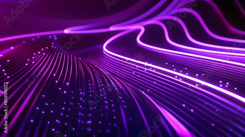 Neon Purple Light Tunnels Abstract background