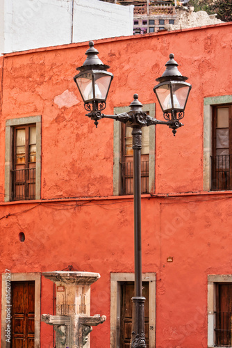 Guanajuato, Mexico. December 24, 2008: Architecture and facade in city houses in Guanajuato, Mexico.