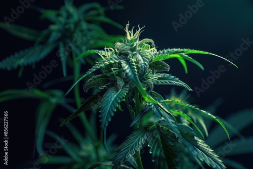 marijuana plants in a dark room