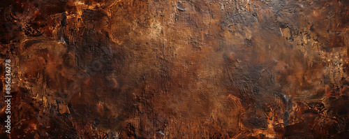 A rustic leather background with a rich, brown texture and natural grain patterns. The worn, aged look adds warmth and character to the design.