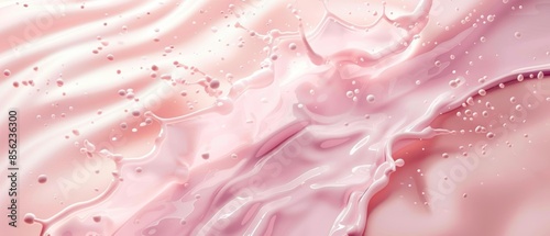 Hydrating face cream with waves and splashes of moisturizer on a soft pastel backdrop, perfect for skin care advertising