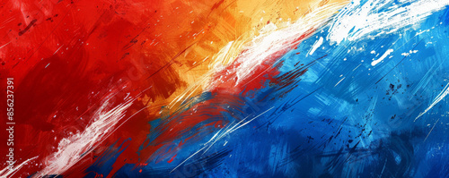 Bastille Day background with a vibrant, abstract design in the colors of the French flag.