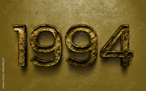 3D dark golden number design of 1994 on cracked golden background.