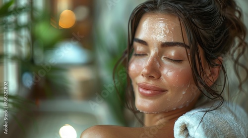 Woman Receiving Head Massage at Beauty Salon Generative AI