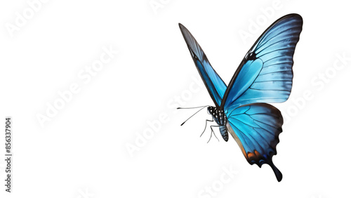 blue morpho butterfly isolated on white background , transparent png image