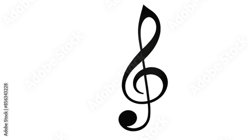 treble clef isolated on white background , transparent png image