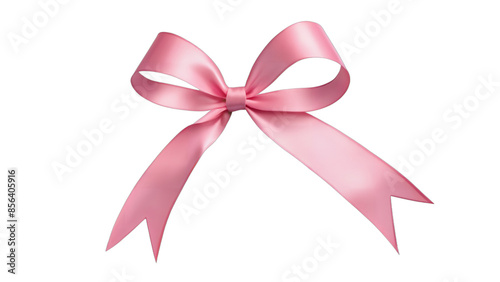 pink ribbon bow isolated on white background , transparent png image